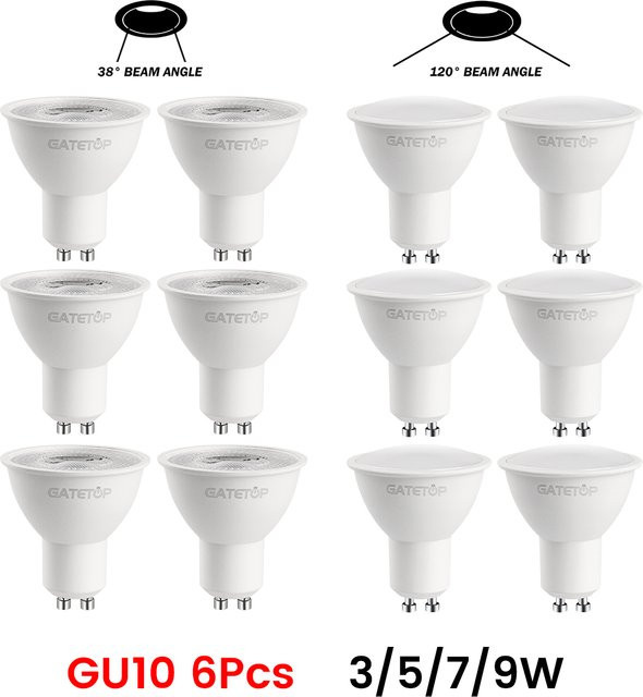 6er Set GU10 LED Spot-Lampen mit verschiedenen Farbtemperaturen, flimmerfrei, Weiß - Bild 1