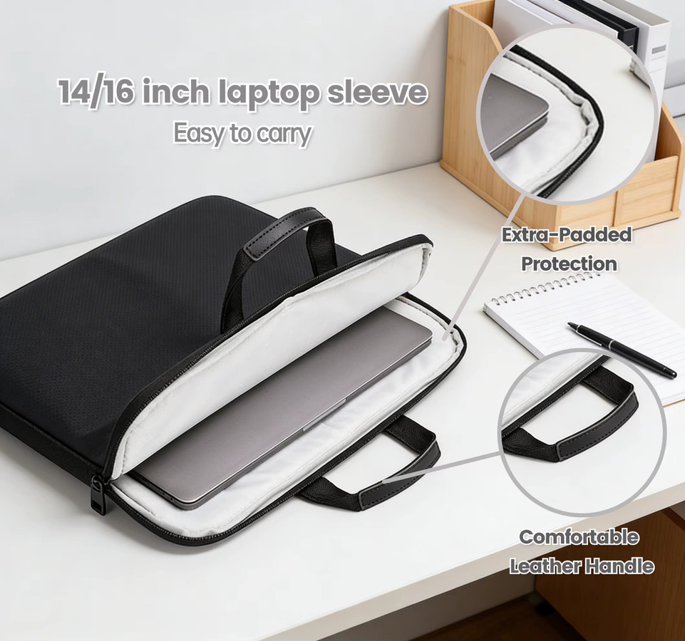ValueWin Laptoptasche für MacBook Pro 14 und 16 Zoll, Tragbare Laptop-Hülle mit Tasche, Schwarz - Bild 5