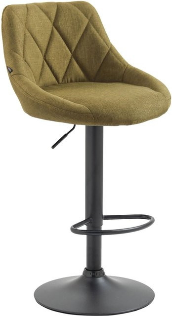 CLP Barhocker Lazio Stoff Grün/Schwarz mit 360 Grad Drehsitz und modernem Design - Bild 1