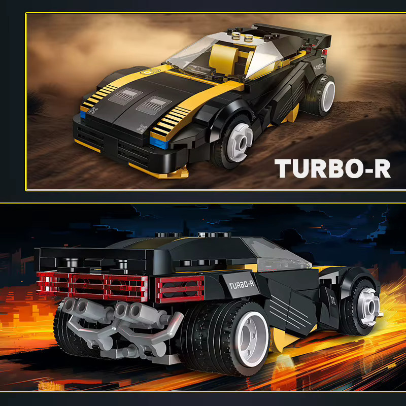 Xturboman Cyberpunk 2077 Turbo-R 740 Super Sportwagen, Spielfahrzeug, Ziegelmodell - Bild 2