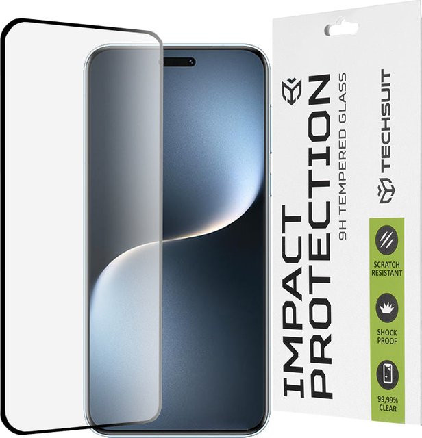 Techsuit Displayschutzfolie aus gehärtetem Glas für Honor Magic7 Pro, Full Glue, Schwarz - Bild 1