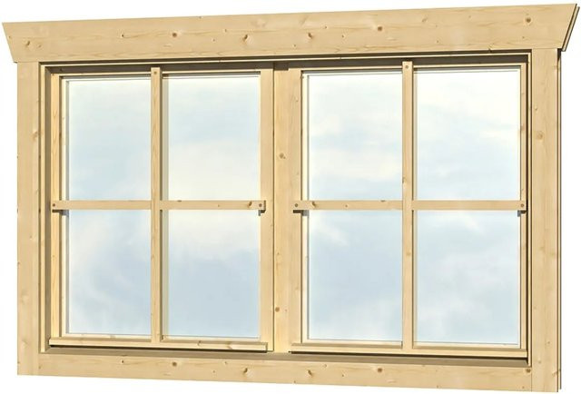 SKANHOLZ Doppelfenster aus Fichtenholz in Natur/Braun, B/H: 134,2 x 88,3 cm - Bild 1