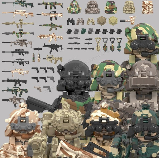 DR.TONG Militärkrieg Helm Rüstung Zubehör, Soldaten, Kunststoff, Bunt / Mehrfarbig - Bild 1