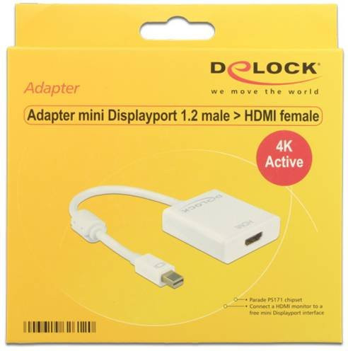 Delock 62612 Mini-DisplayPort auf HDMI Adapter in Weiß, Länge: 0,20 m - Bild 1