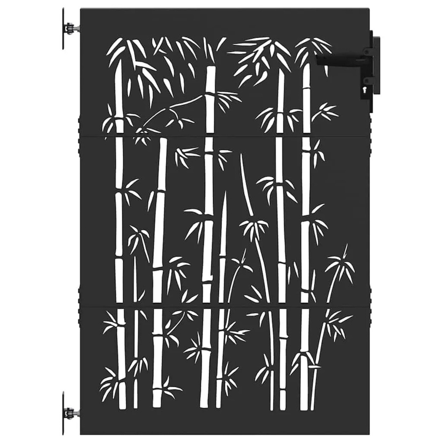 vidaXL Gartentor Schwarz aus pulverbeschichtetem Stahl B/H: 105 x 150 cm - Bild 2