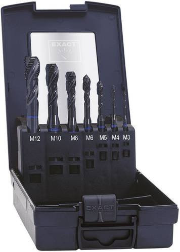Exact Maschinengewindebohrer Set 7-teilig metrisch M3-M12 HSS-E Cobalt Farbe Silber - Bild 1
