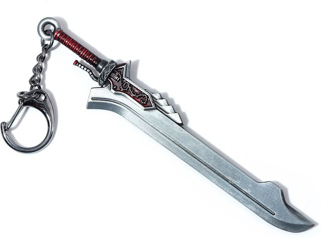 Schlüsselanhänger Teufel Dante Schwert Rebellion Awakening, Metall, Silber, Unisex - Bild 1