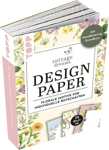 Handlettering Design Paper Block Cottage Dreams von frechverlag GmbH, Multicolor, A6 - Bild 1