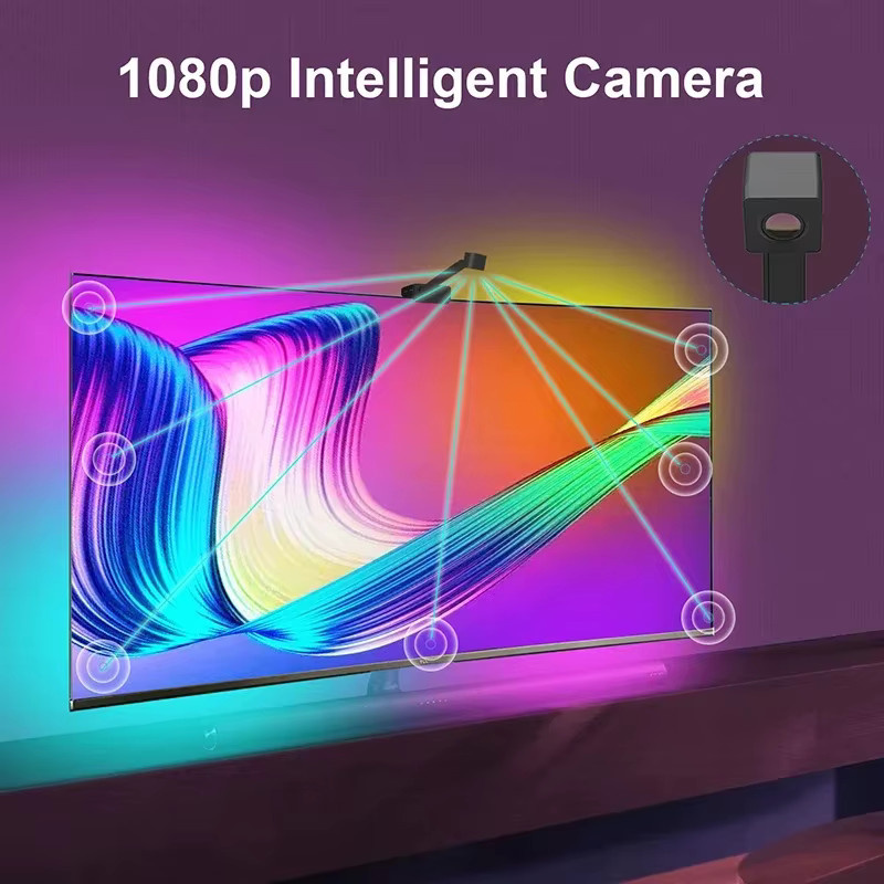 LeiiGeeGo RGBIC LED TV Hintergrundbeleuchtung mit Ambilight-Funktion und USB-Anschluss, Multicolour - Bild 2