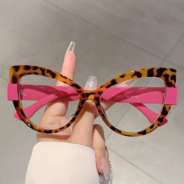 Yiran Brille Cat-Eye, Vollrand, Edelstahl, grün, multicolor, Damen - Bild 1