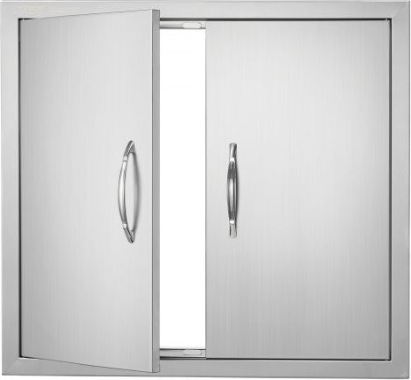 VEVOR Grill-Zugangstür aus Edelstahl in Silber, doppelte Außenküchentür für Grillstation und Außenschrank, flächenbündig montiert, Breite: 66,0 cm, Höhe: 60,9 cm - Bild 1