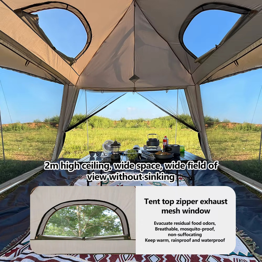 Sonuto Camping-Überdachungszelt mit Aluminiumstangen und Moskitonetz, regensicherer Sonnenschutz für Strand, Angeln und Wandern, B/T/H: 310 x 310 x 200 cm - Bild 6
