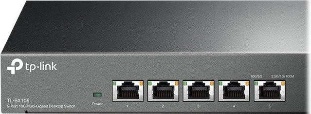 TP-Link TL-SX105 5-Port 10G Multi-Gigabit Desktop Ethernet Switch in Schwarz und Grau - Bild 2