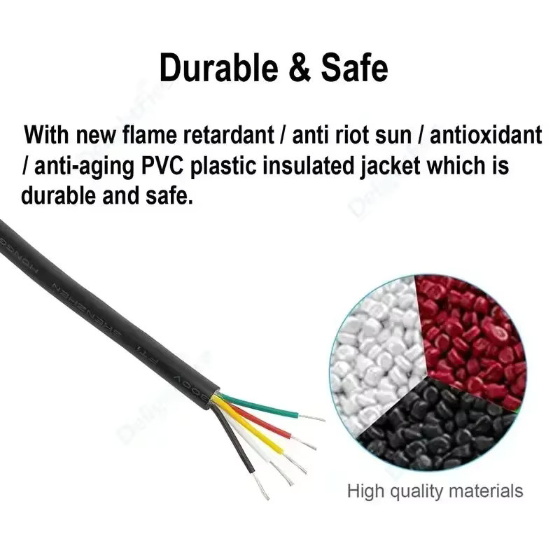 DelightFire 12 V Kfz-Kabel in Schwarz für DIY-Solarprojekte, LED-Streifen und Audioanwendungen mit 2 bis 10 Kernen - Bild 3