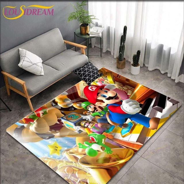 Anti-Rutsch Teppich mit Mario Bros. Muster von new Yunheng, Waschbarer Kinderzimmer Teppich aus Polyester, B/T: 60 x 90 cm, Mehrfarbig - Bild 1