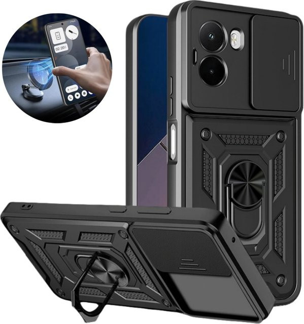 Stoßfeste Schutzhülle für Xiaomi POCO M7 4G mit Kameraschutz in Schwarz und Grün - Bild 1