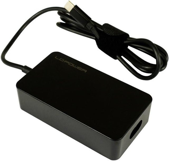 LC-Power Laptop-Netzteil LC-NB-PRO-45-C mit USB-C Anschluss, 45 W, Schwarz - Bild 1