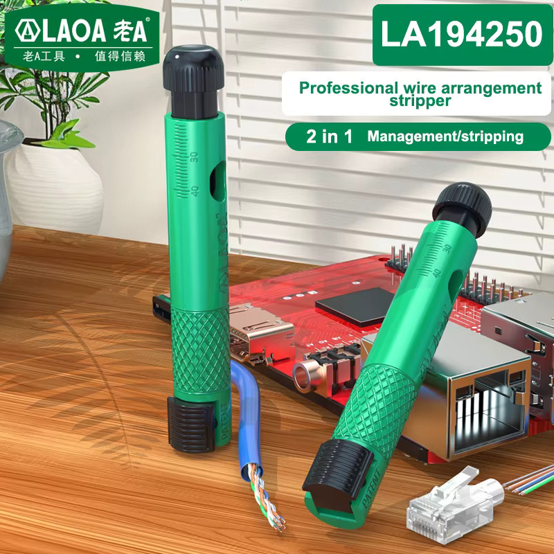 LAOA Professionelles Netzwerkkabel-Glätteisen und Splitter-Kombination im Stiftstil für CAT5e, CAT6 und CAT7 in Grün - Bild 2