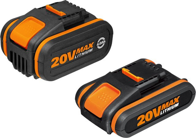 Worx Akku-Set 20 V mit 2 Ah und 4 Ah Li-Ion Akku in Orange WA3605 - Bild 1