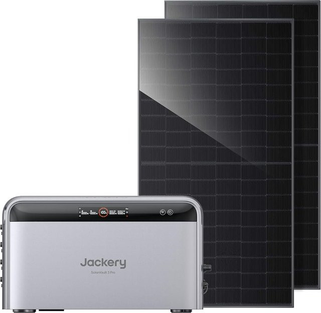 Jackery SolarVault 3 Pro Balkonkraftwerk mit Speicher, 2x 450W Glas-Glas Solarmodule, 4 MPPT, 1200W Ausgang, 4000W PV-Eingang, erweiterbarer Speicher 2,52–15,12kWh, Plug & Play - Bild 1