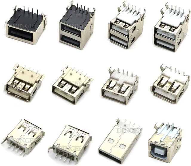 5 Stück USB Typ A Standard Port Weibliche Lötbuchsen Stecker in Silber für PCB - Bild 1