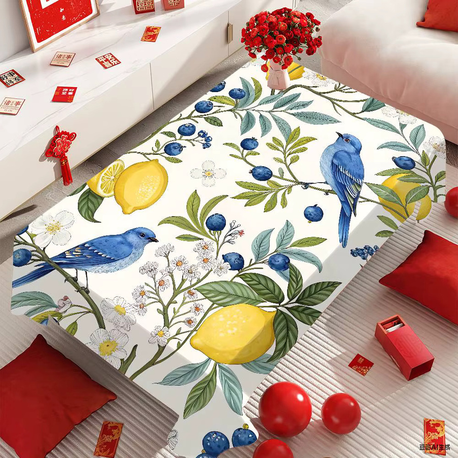 Blue Bird Tischdecke Zitronenbaum Blau wasserdicht und schmutzabweisend - Bild 5