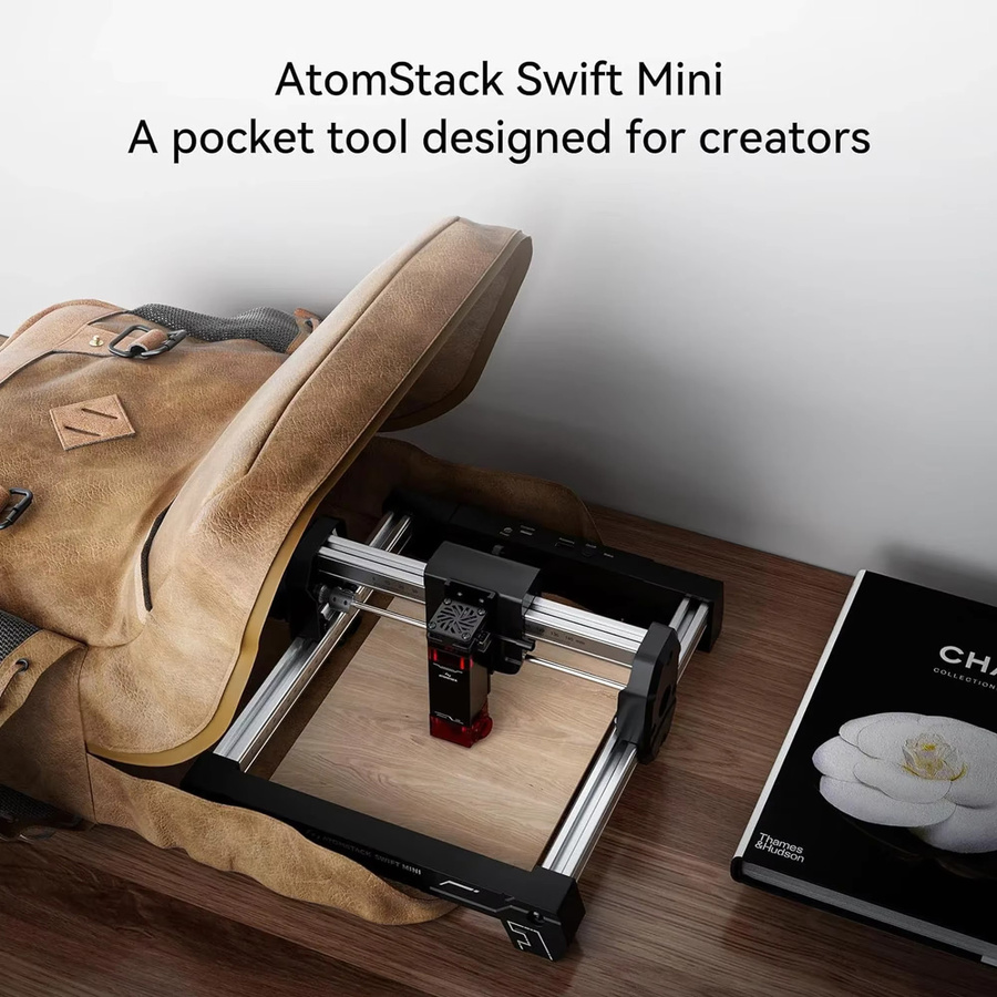 Atomstack Swift Mini Tragbarer Bluetooth Laser-Gravierer in Schwarz für Holz, Leder, Stein und Papier - Bild 3