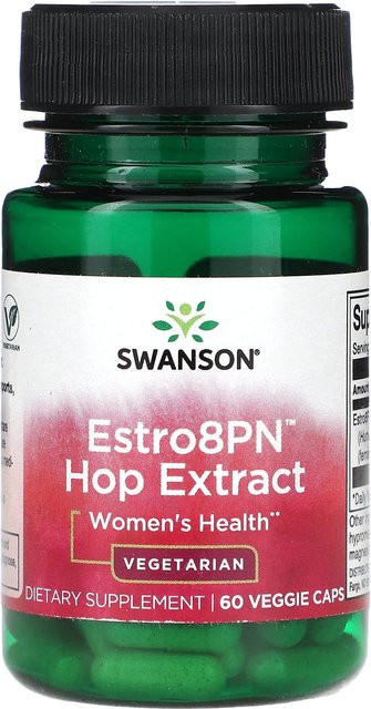 Swanson Estro8Pn Hopfenextrakt Gemüsekapseln, 60 Stück, Damen - Bild 1