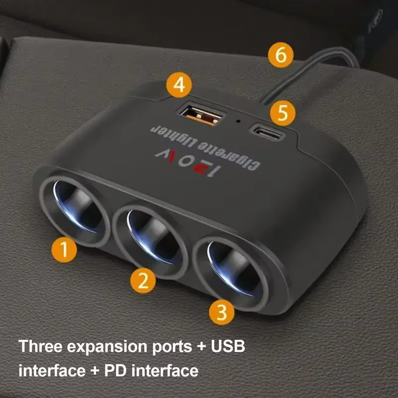 Auto Zigarettenanzünder Adapter 12V 24V Schnellladegerät für Telefon, Dashcam und GPS in Schwarz - Bild 2