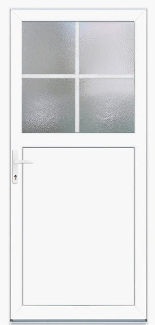 Kunststoff-Nebeneingangstür PANTO K 502 mit Glaseinsatz, Weiß, B/H: 98 x 198 cm, Anschlag Links - Bild 1