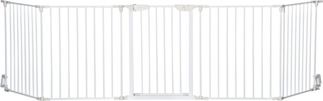 Aosom PawHut Modularer faltbarer Hundeparkzaun mit integrierter Tür aus Metall und Kunststoff, Farbe: Weiß, Höhe: 74,5 cm - Bild 1