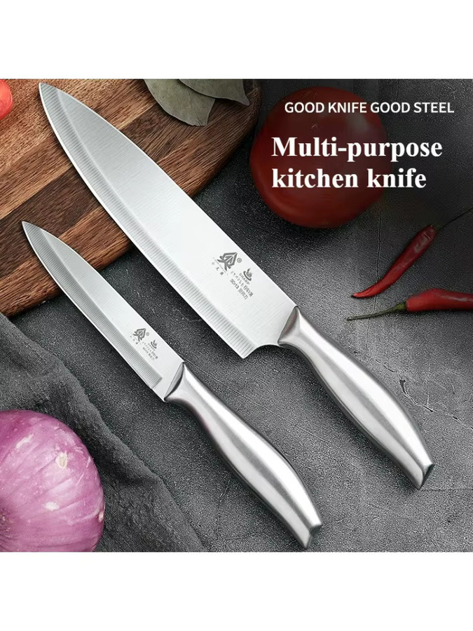 PLYS All-in-One Kochmesser aus silberfarbenem Edelstahl für Fleisch, Gemüse und Obst - Bild 6