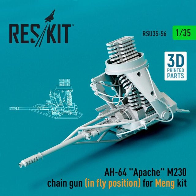 Meng Models AH-64 Apache M230 chain gun, Fahrzeug, Grau - Bild 1