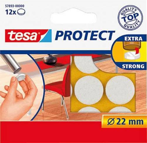 TESA Filzgleiter Weiß Ø 22 mm, 12 Stück - Bild 1