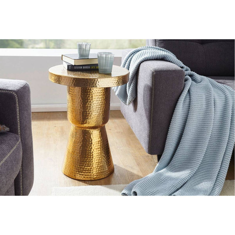 Wohnling Beistelltisch Gold Rund aus Metall B/T/H: 43 x 43 x 59 cm - Bild 4