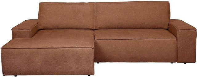 Vente-unique Schlafsofa Amelia in Terracotta mit L-Form und Schlaffunktion, Breite: 267 cm - Bild 1