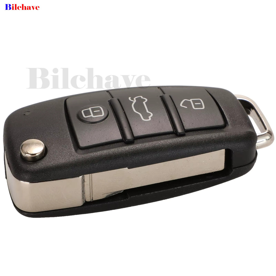 Jingyuqin Auto Fernbedienung Schlüssel Fob mit ID48 Chip und HU66 Klinge für Audi Q3 Q7 A1 A3 A4 A5 S1, 433MHz, Schwarz - Bild 3