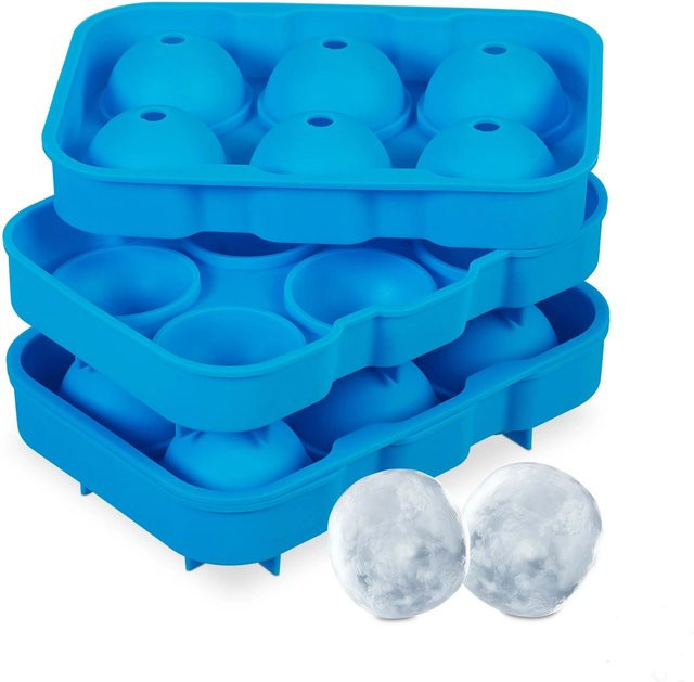 Relaxdays Eiswürfelform 2er Set aus Silikon in Blau mit 170 g - Bild 1