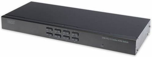 Digitus Professional KVM-Umschalter 8 Port mit VGA, USB und PS/2 in Schwarz - Bild 1