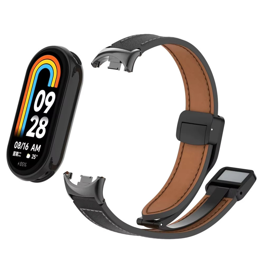 Xiaomi Armband für Mi Band 9 10 8, Silikon, Leder, braun, Damen, Vintage - Bild 2
