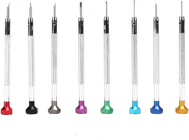 Neoglint Uhrmacherschraubendreher-Set aus legiertem Stahl, 8 Stück, Schlitz, Multicolor - Bild 1