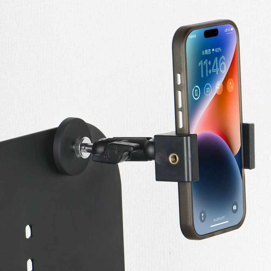 Magnetischer 360 Grad drehbarer Handyständer mit starkem Kühlschrankmagnet und aktivem Gelenkhalter in Schwarz - Bild 2