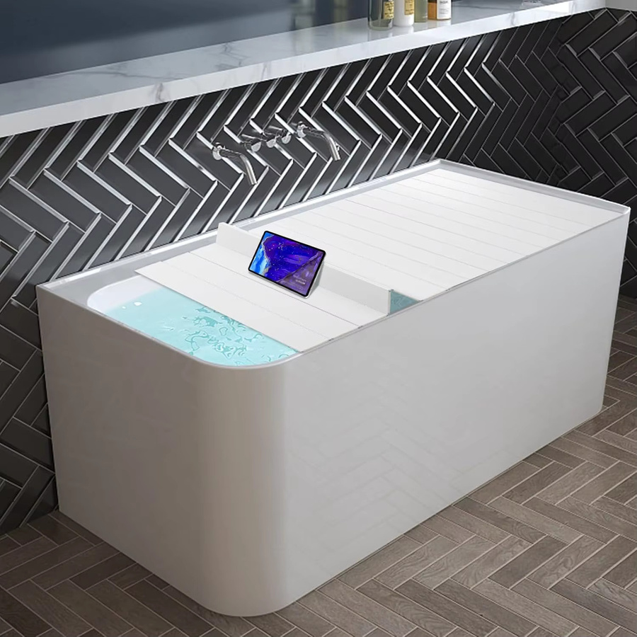 Bymaocar Faltbare Badewannenabdeckung in Weiß, Wasser- und Feuchtigkeitsbeständig sowie Flammhemmend, B/H: 170 x 70 cm - Bild 4