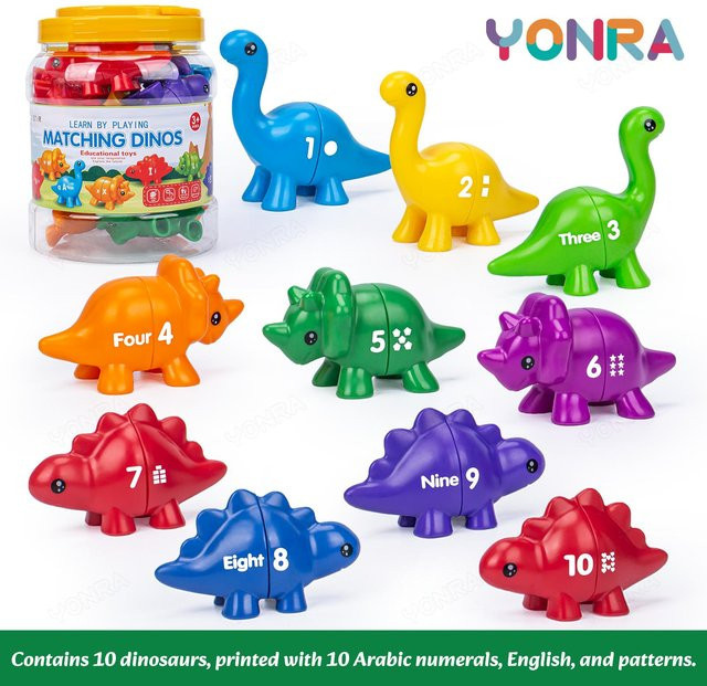 Dinosaurier-Spielzeug mit Aufbewahrungseimer, Lernspielzeug, ab 4 Jahren - Bild 1
