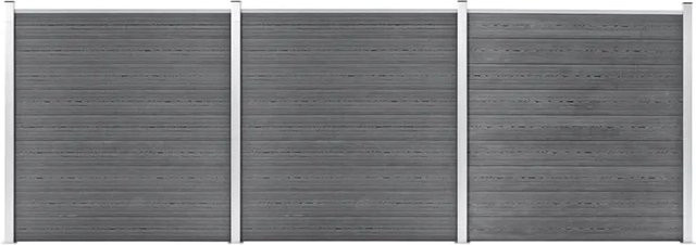 vidaXL Gartenzaun aus WPC in Grau, B/H: 526 x 186 cm - Bild 1