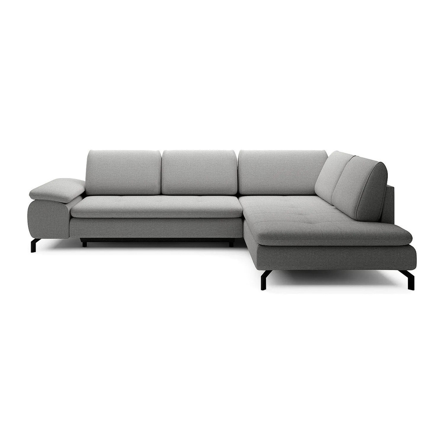 Vente-unique Schlafsofa Archibald L-Form in Grau mit Schlaffunktion und Strukturstoff - Bild 2