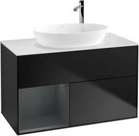 V&B Waschtischunterschrank Finion 100 Wandbeleuchtung in Weiß lackiert B/T/H: 100 x 50,1 x 50,1 cm - Bild 1