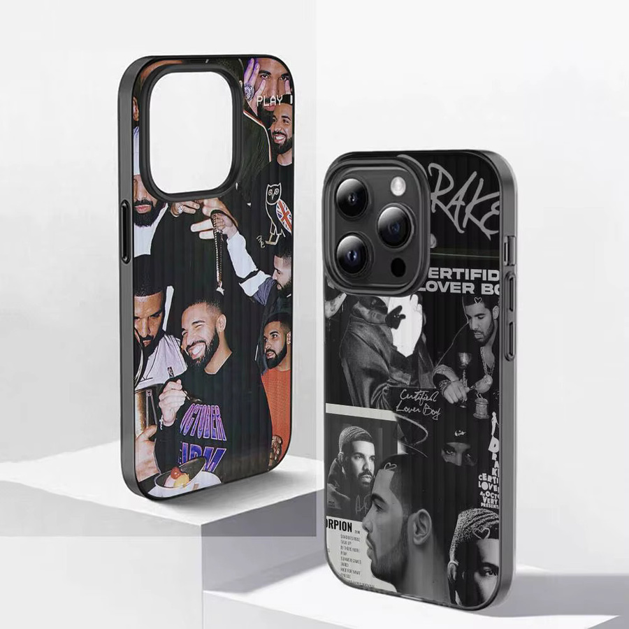 Silikon Handyhülle mit Rapper Drake Design für Apple iPhone 16 15 14 13 12 11 Pro Max Plus Pro, mehrfarbig, weich und geriffelt - Bild 2
