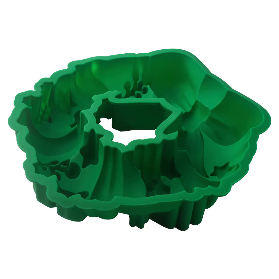 Meibum Silikonform Weihnachtskranz in Grün für Mousse, Schokolade und Gebäck - Bild 4