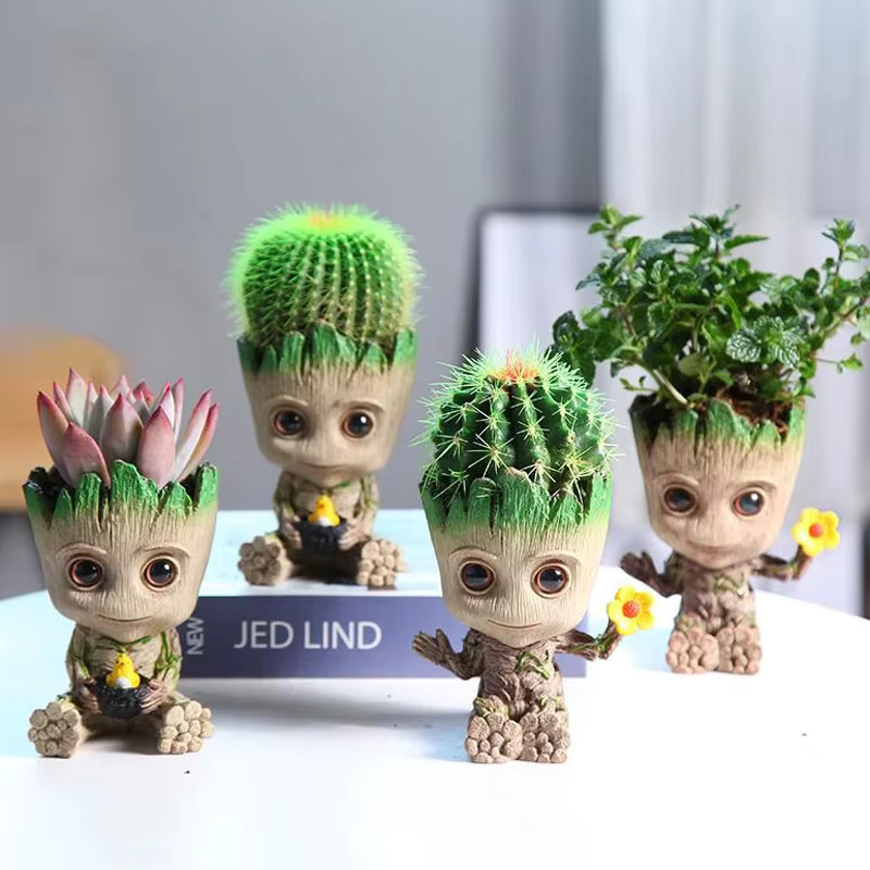 MINISO Groot Anime Action Figur Multifunktions Blumentopf und Stifthalter in Braun - Bild 3